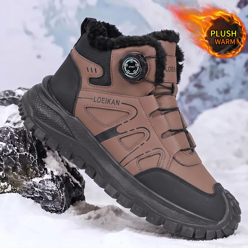 Men'S Shoes Hey Dude - Men Plush Lined Snow Boots Rotary
