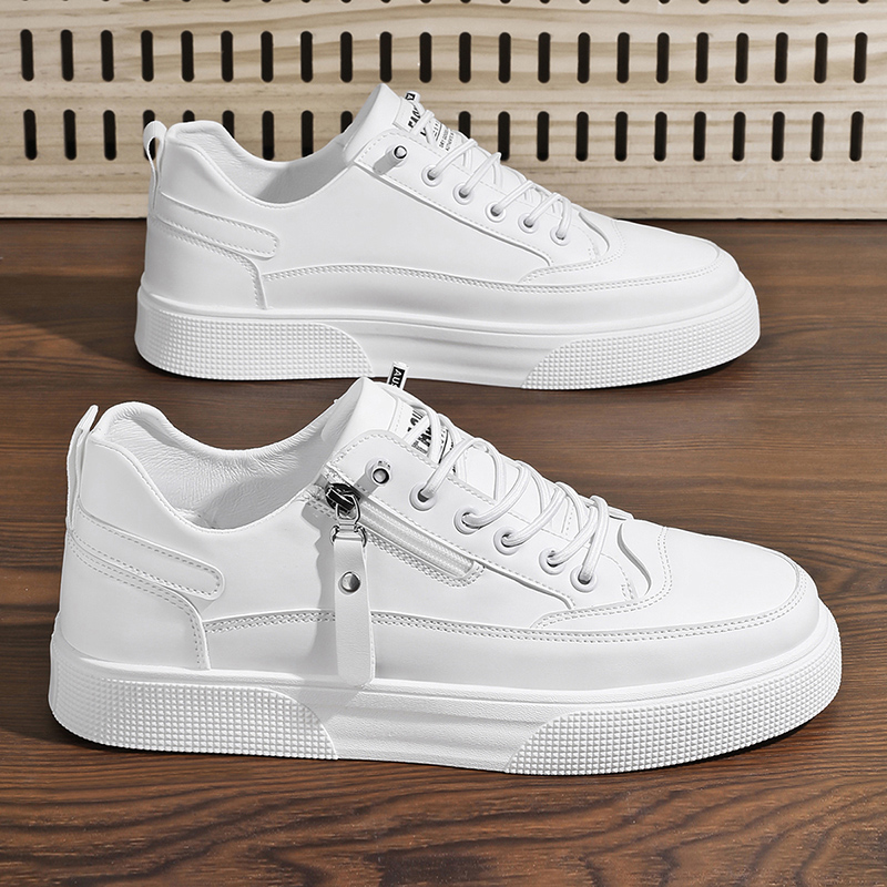 Men's Side Zipper Leather Snea - Men'S Shoes Hey Dude review and price
