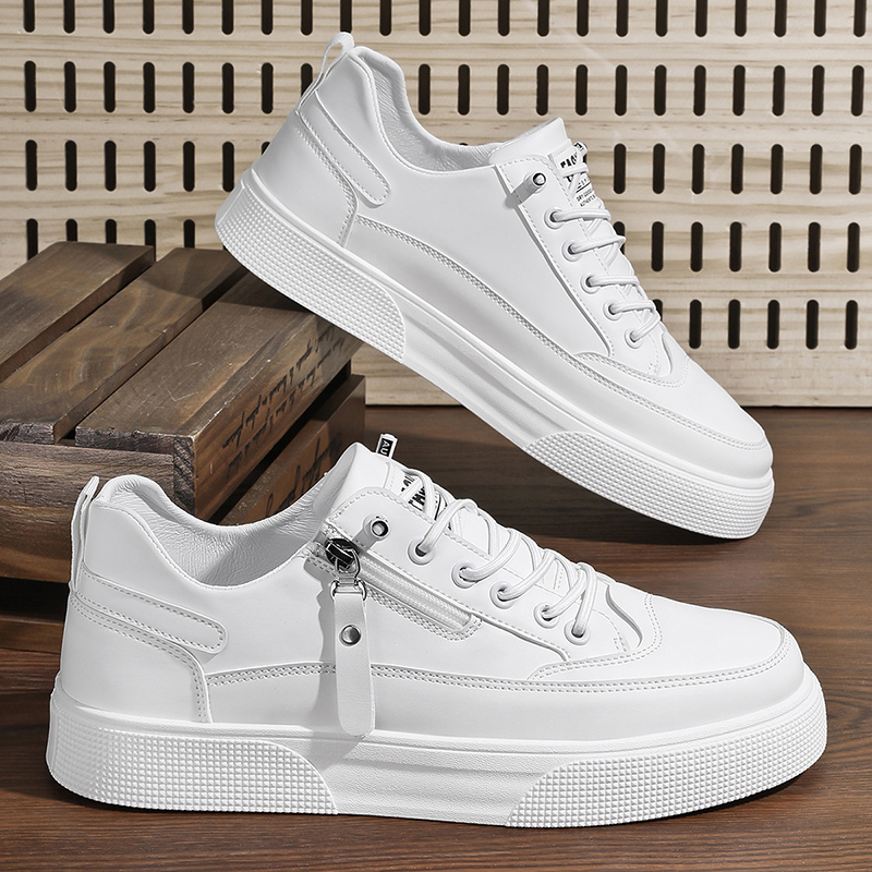 Men's Side Zipper Leather Snea - Men'S Shoes Hey Dude review and price