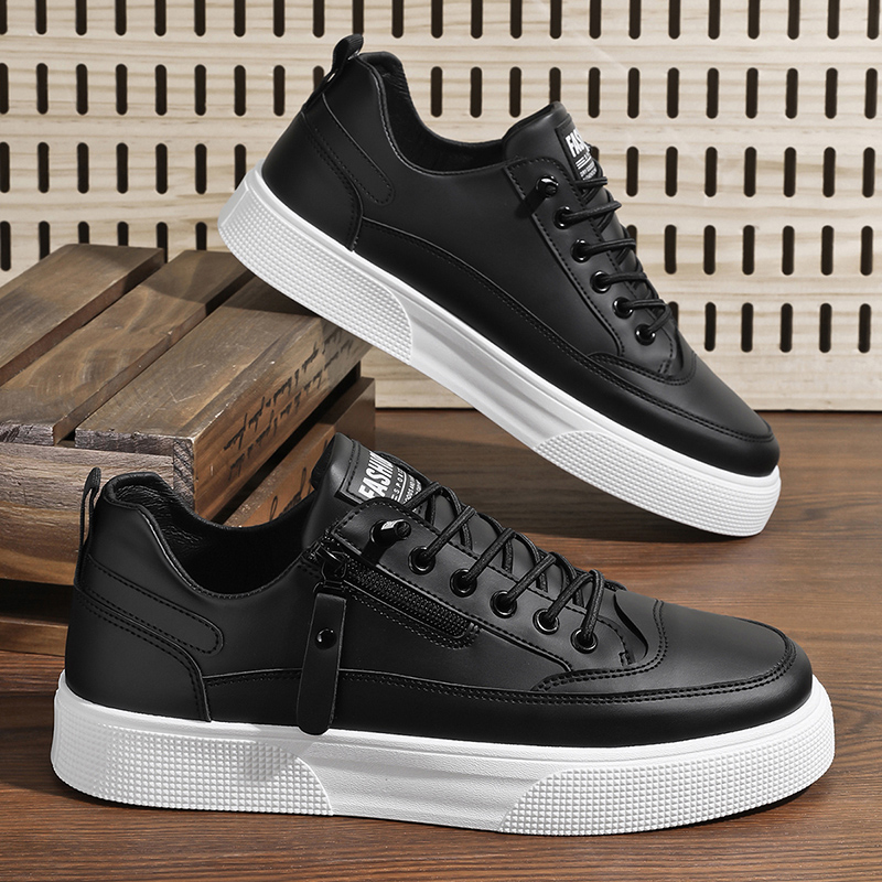Men's Side Zipper Leather Snea - Men'S Shoes Hey Dude review and price